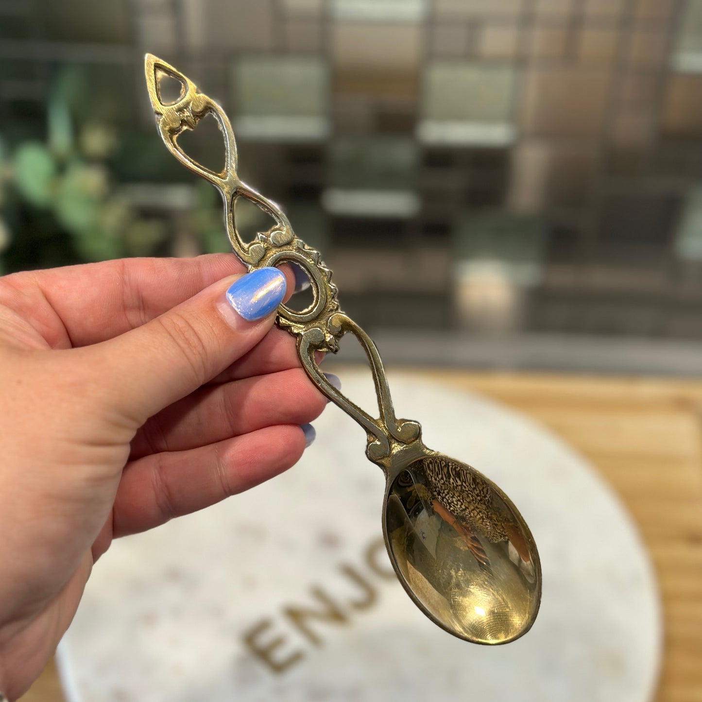 Vintage Brass Love Spoon - Symbol of Affection