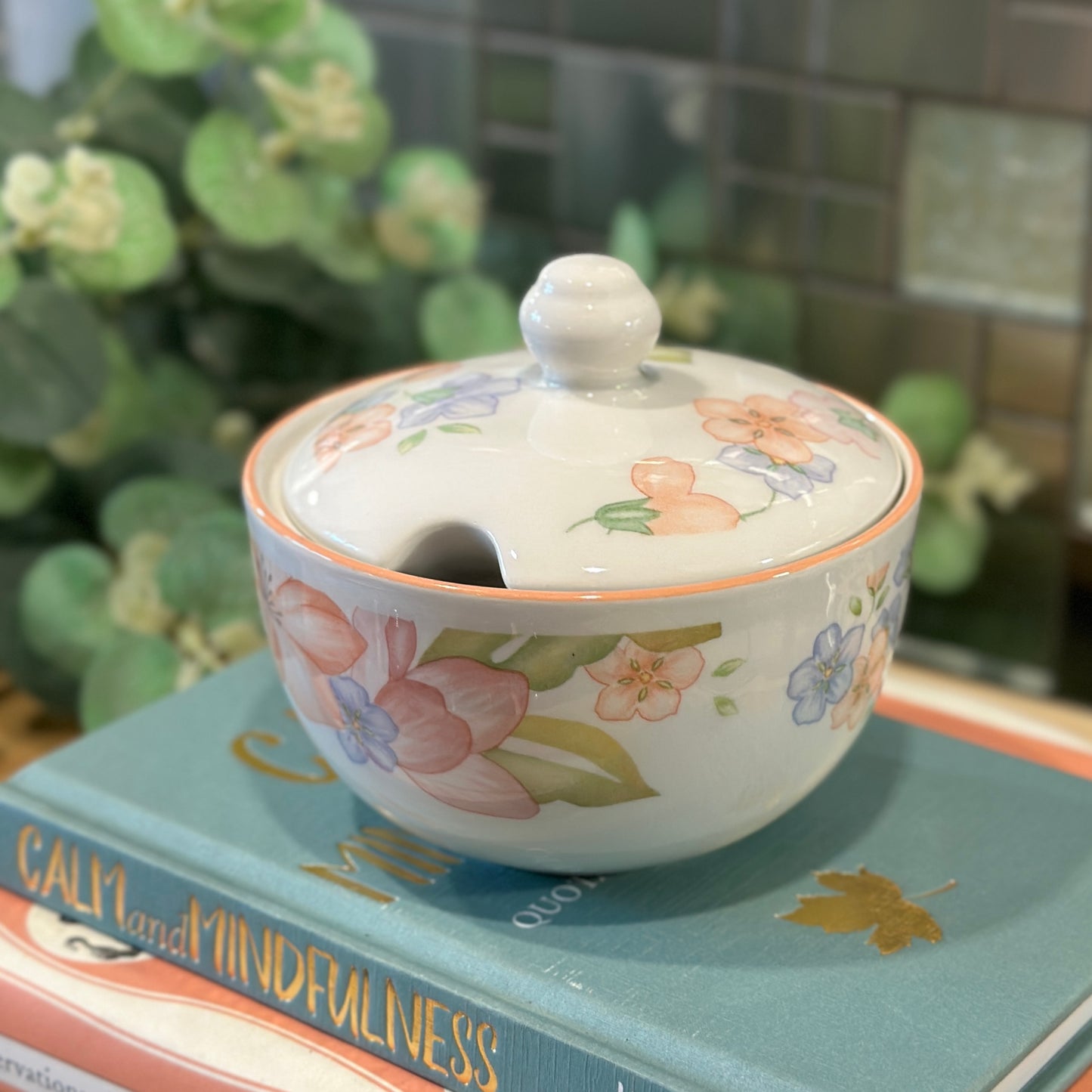 Marks & Spencer Orange Blossom Sugar Bowl - Vintage Charm