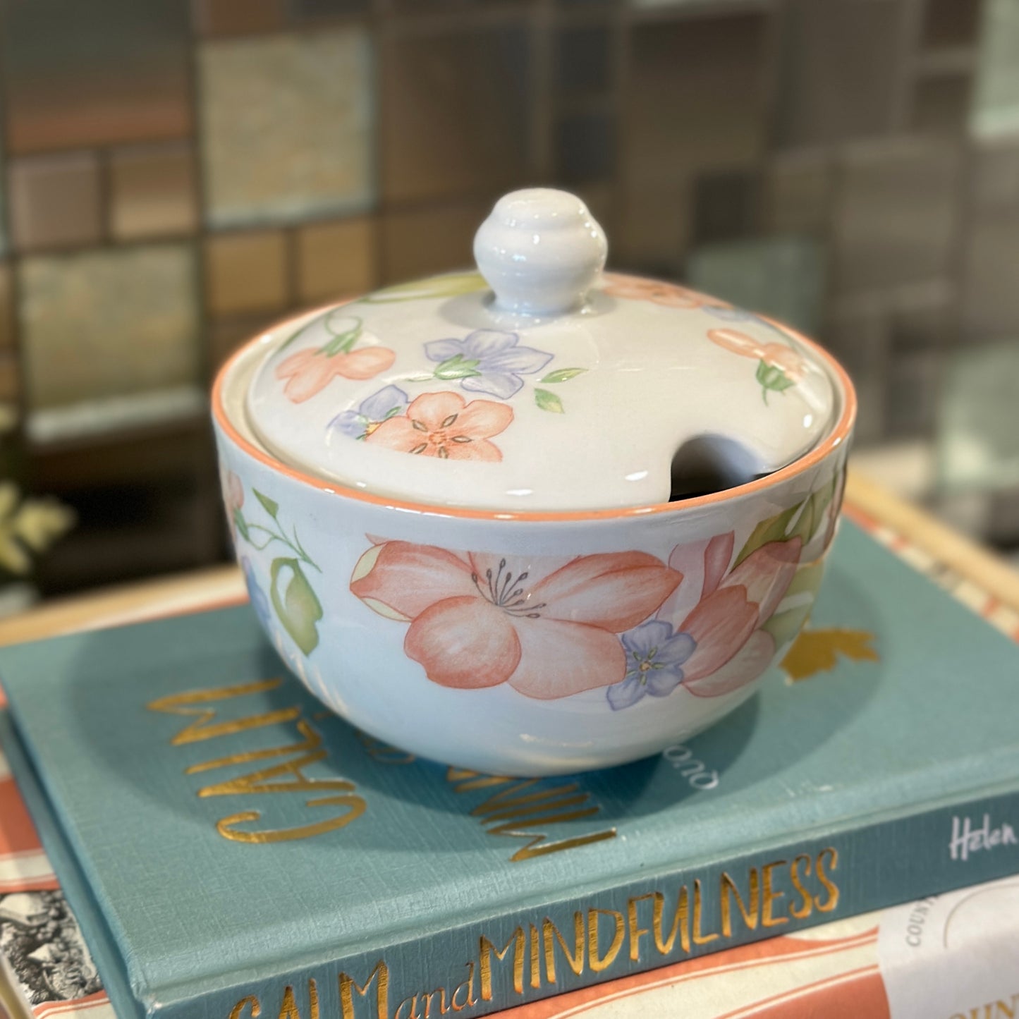 Marks & Spencer Orange Blossom Sugar Bowl - Vintage Charm