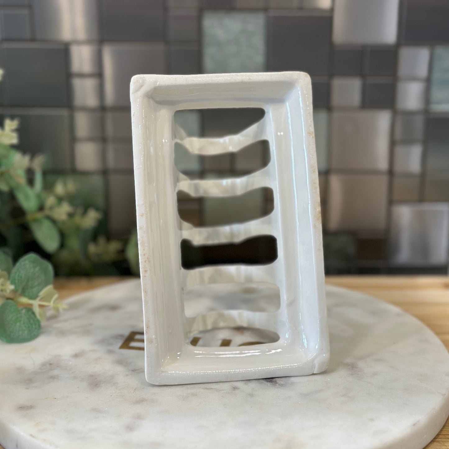 Vintage White Ceramic Toast Rack - 4 Slice