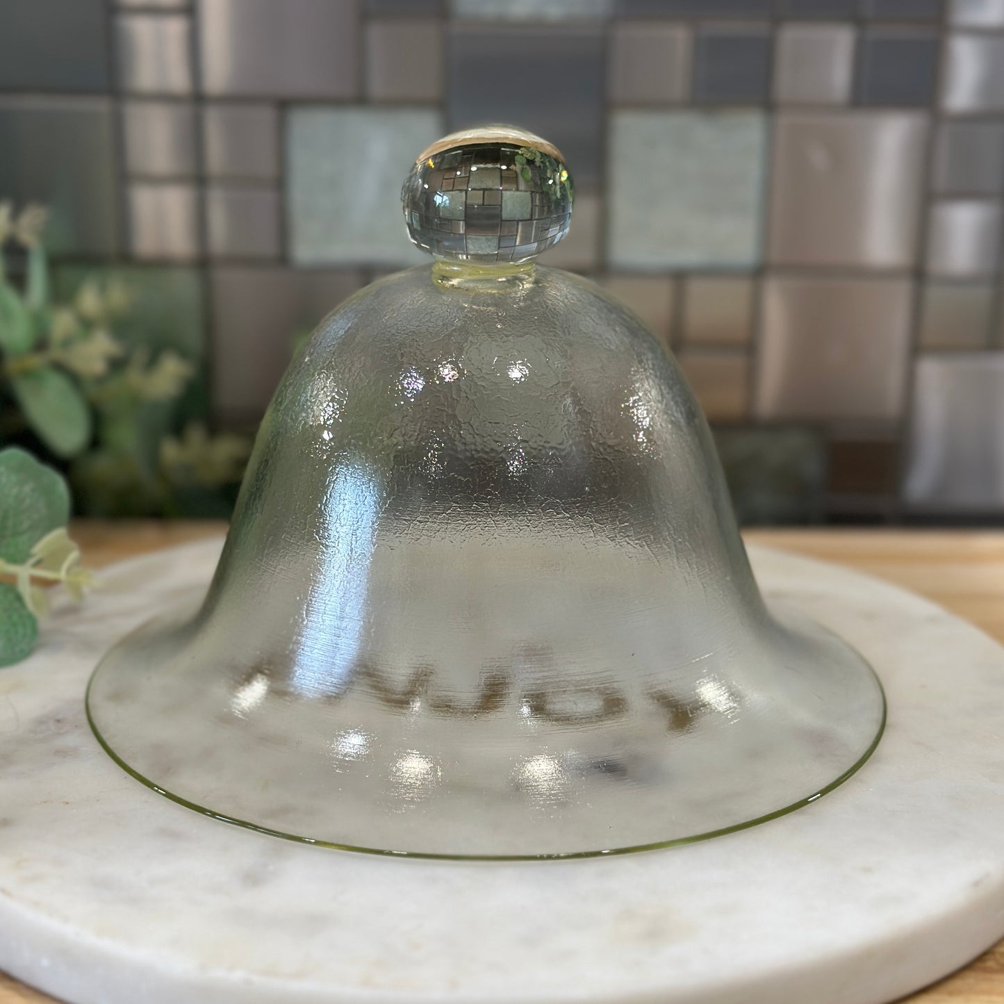 Vintage Glass Cloche with Ball Finial - Versatile Bell Jar