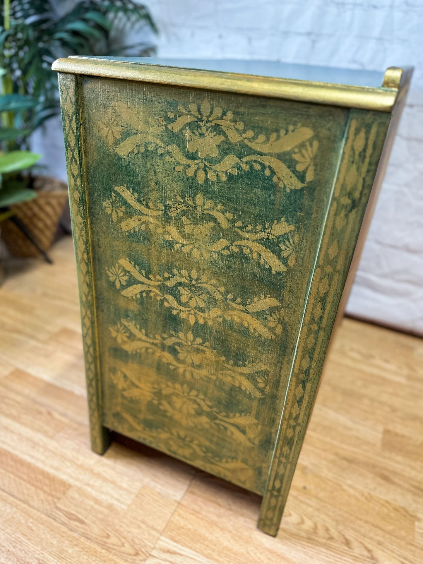 Bohemian Green & Gold: Revamped Harris Lebus MCM Chest of Drawers