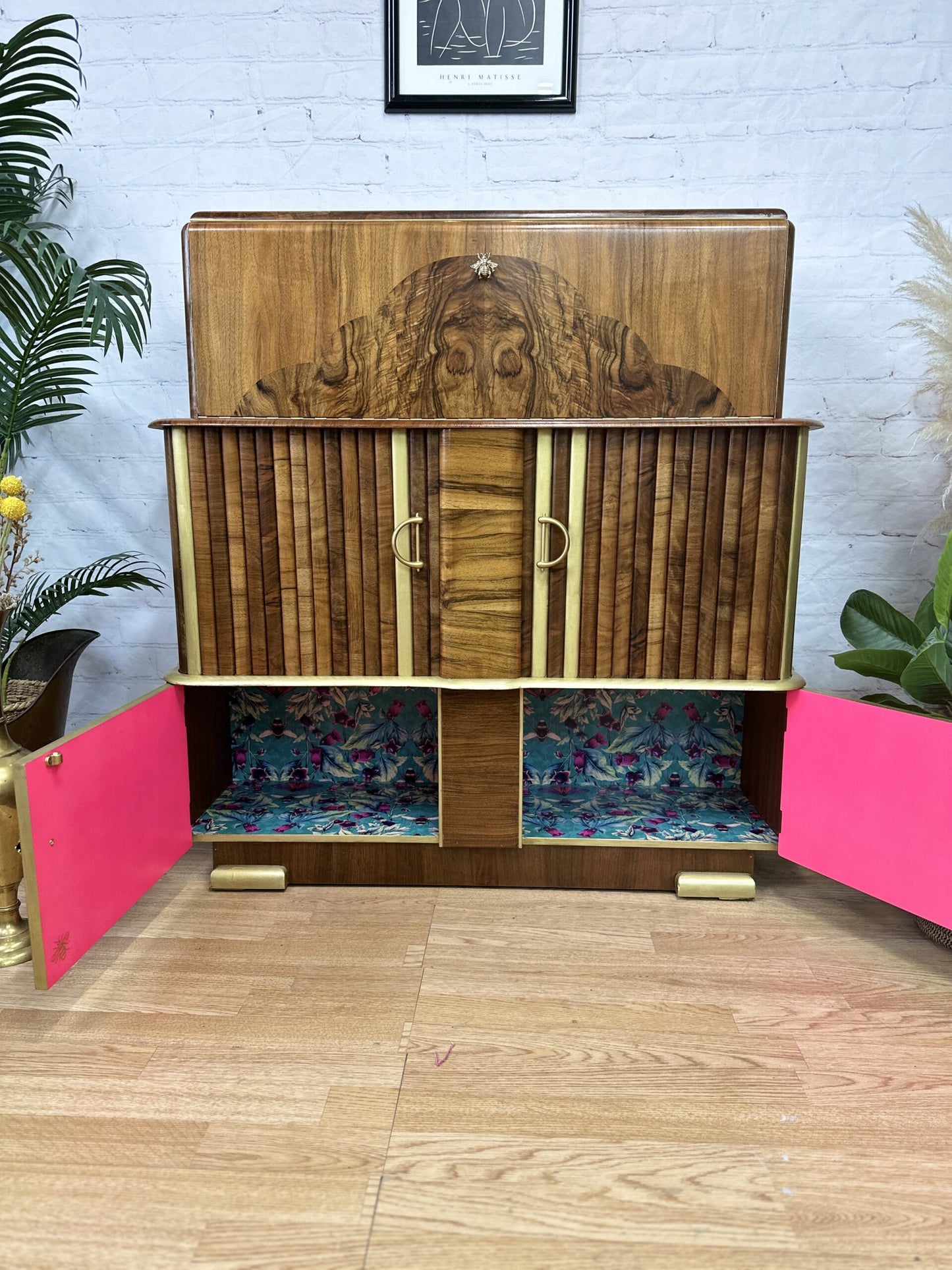 Cocktail Cabinet, Vintage Drinks Bar, Art Deco, 1930’s Drinks Unit, Retro Bar, Walnut