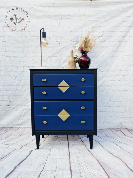 Harris Lebus Mid Century Painted Chest of Drawers - 1960's