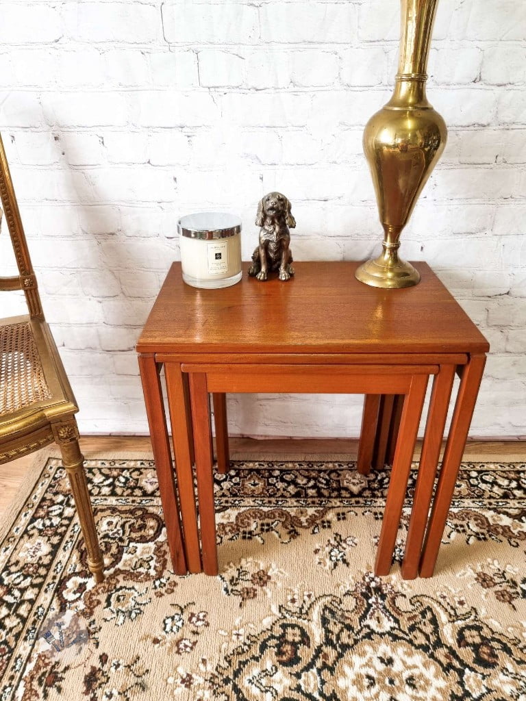 McIntosh Mid Century Nest of 3 Teak Rectangular Side Tables 1970's