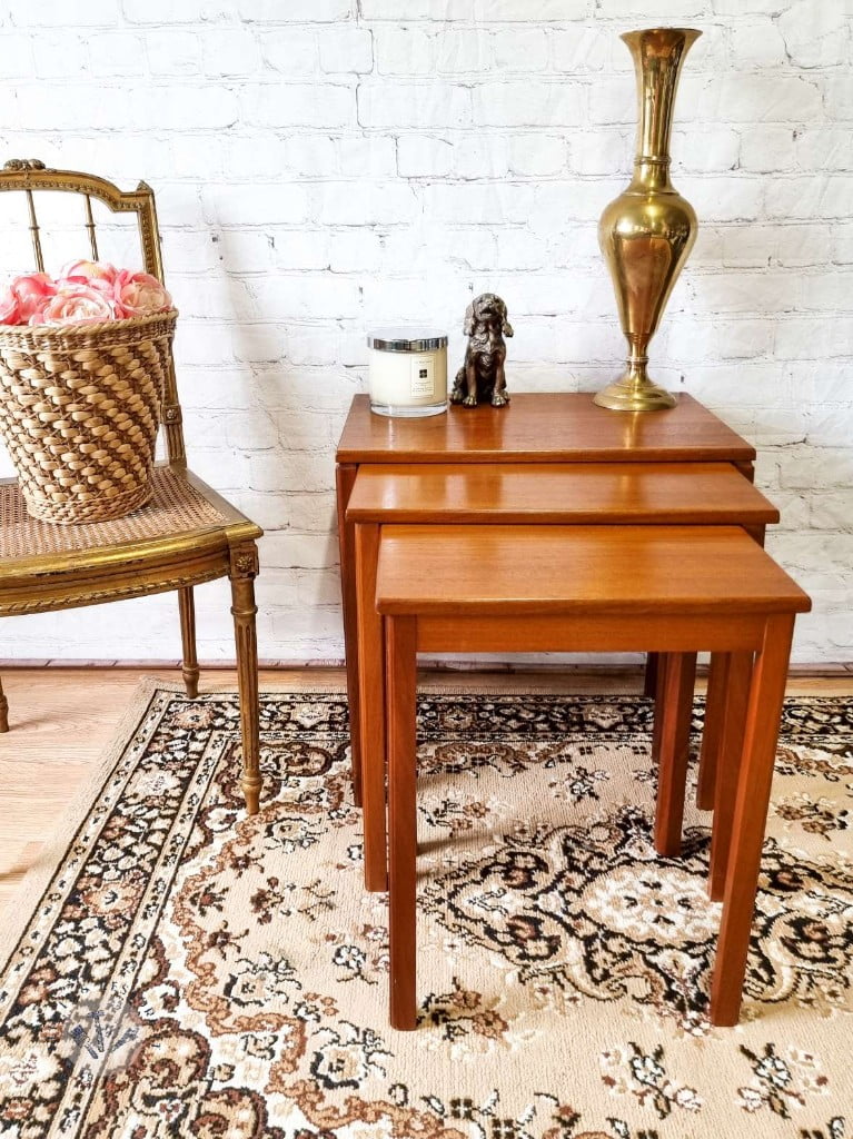 McIntosh Mid Century Nest of 3 Teak Rectangular Side Tables 1970's