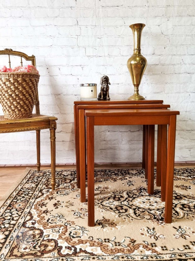 McIntosh Mid Century Nest of 3 Teak Rectangular Side Tables 1970's