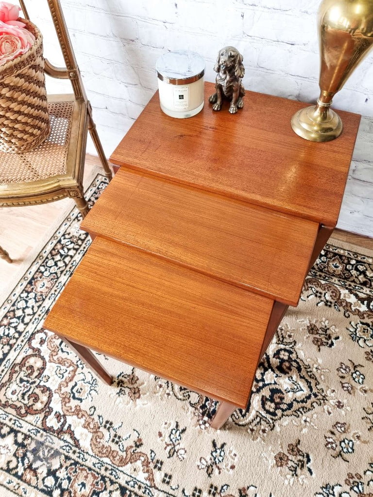 McIntosh Mid Century Nest of 3 Teak Rectangular Side Tables 1970's