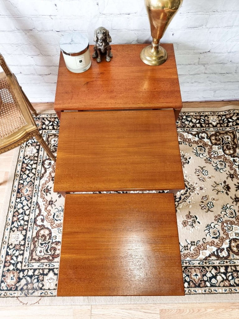 McIntosh Mid Century Nest of 3 Teak Rectangular Side Tables 1970's