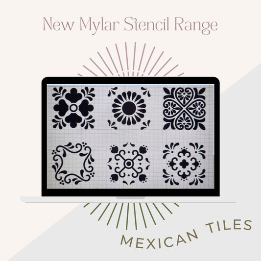 Mylar Stencils | Mexican Tiles | A3 | It’s So Chic Furniture Art