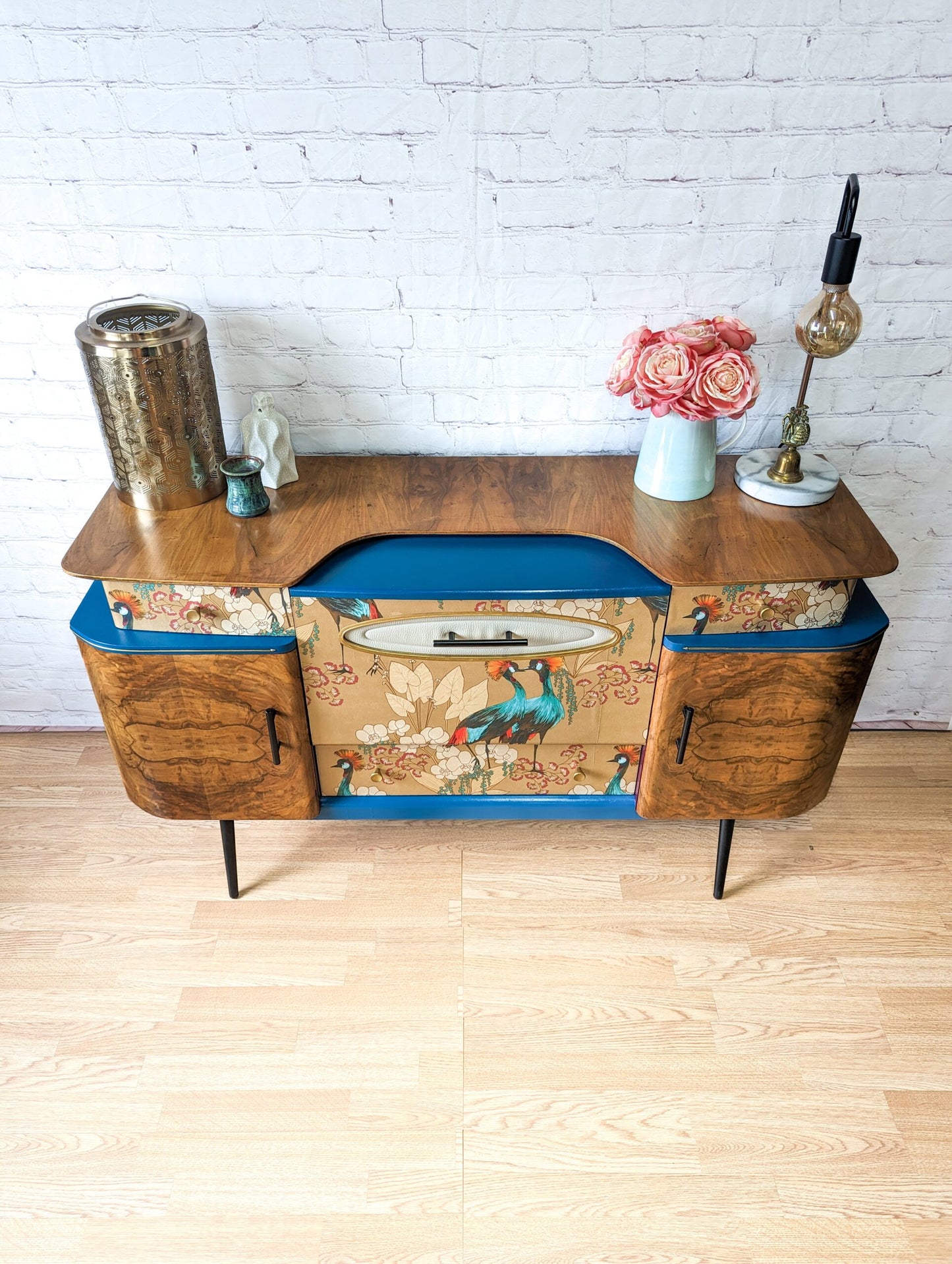 Mid Century Beautility Drinks Cabinet, Vintage 1960's Walnut Cocktail Bar