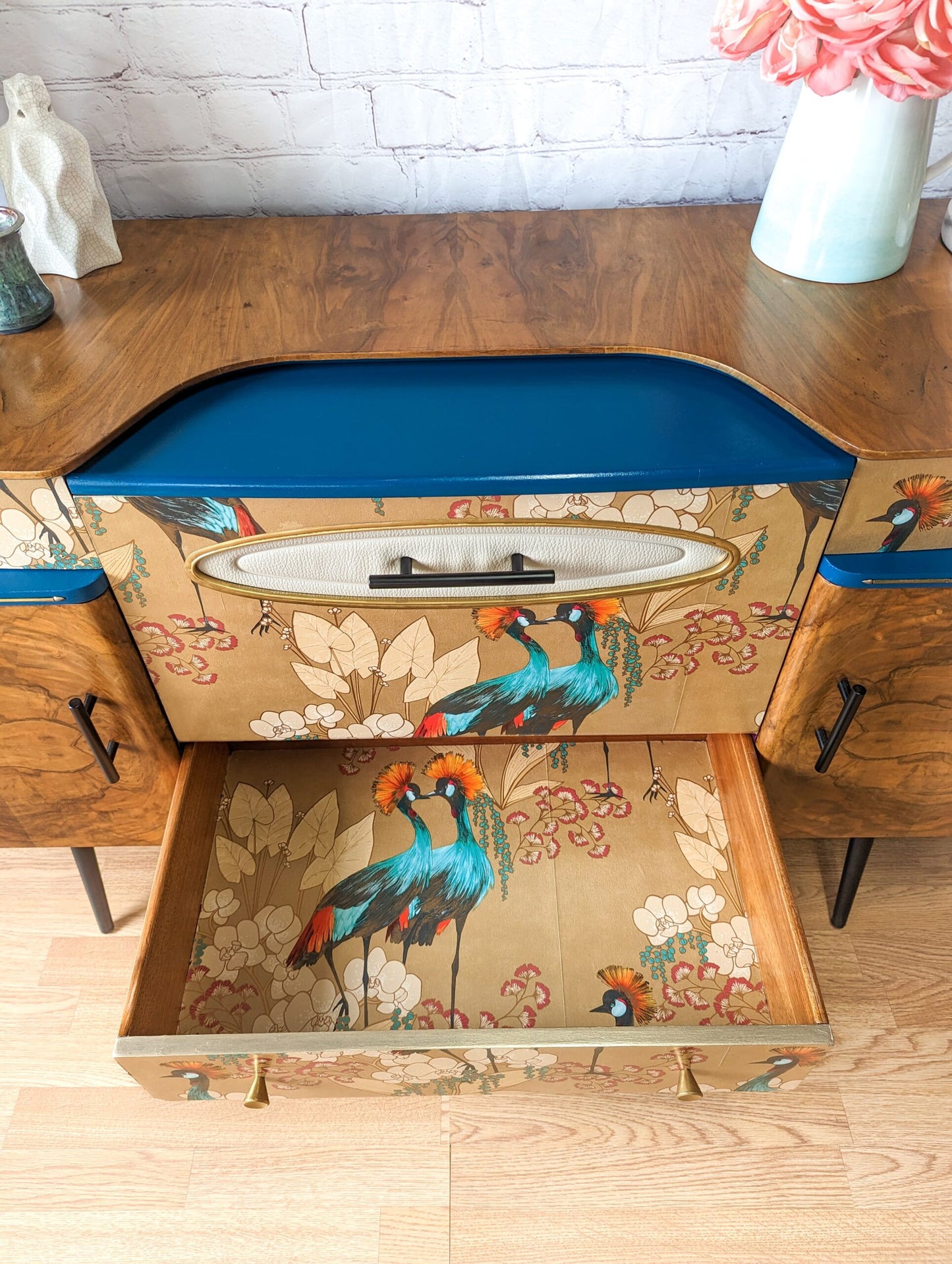 Mid Century Beautility Drinks Cabinet, Vintage 1960's Walnut Cocktail Bar