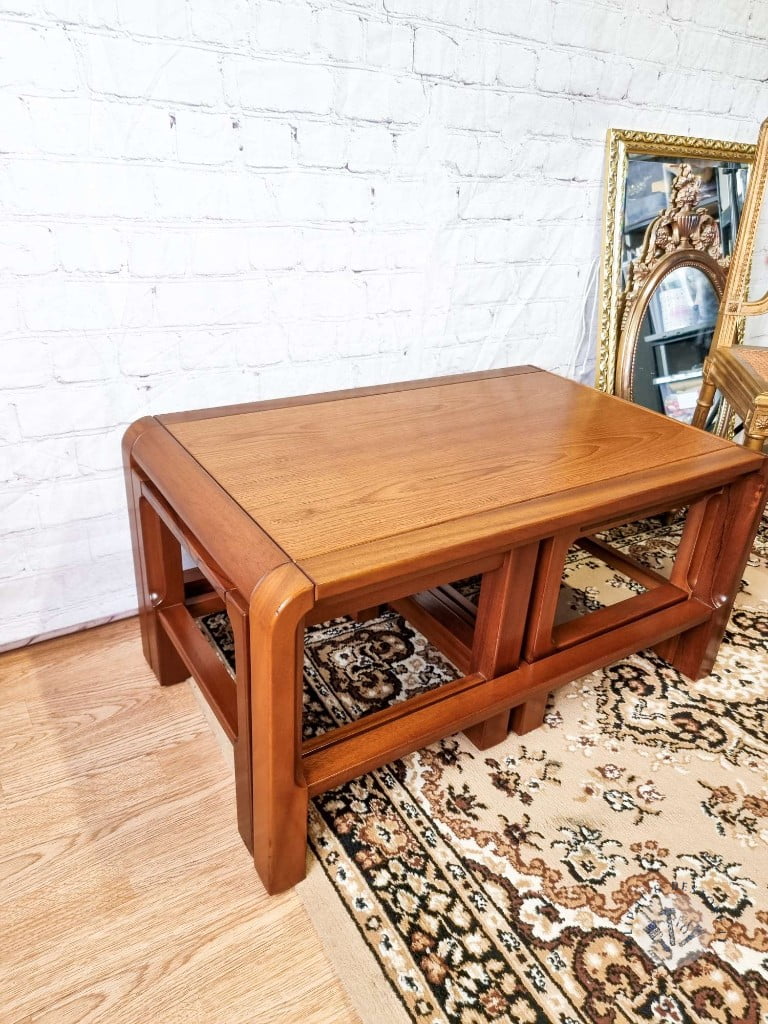 Mid Century Teak Nest of Tables - Coffee Table and Two Side Tables