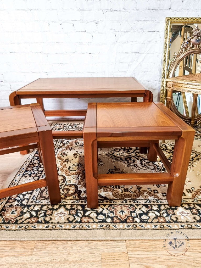 Mid Century Teak Nest of Tables - Coffee Table and Two Side Tables