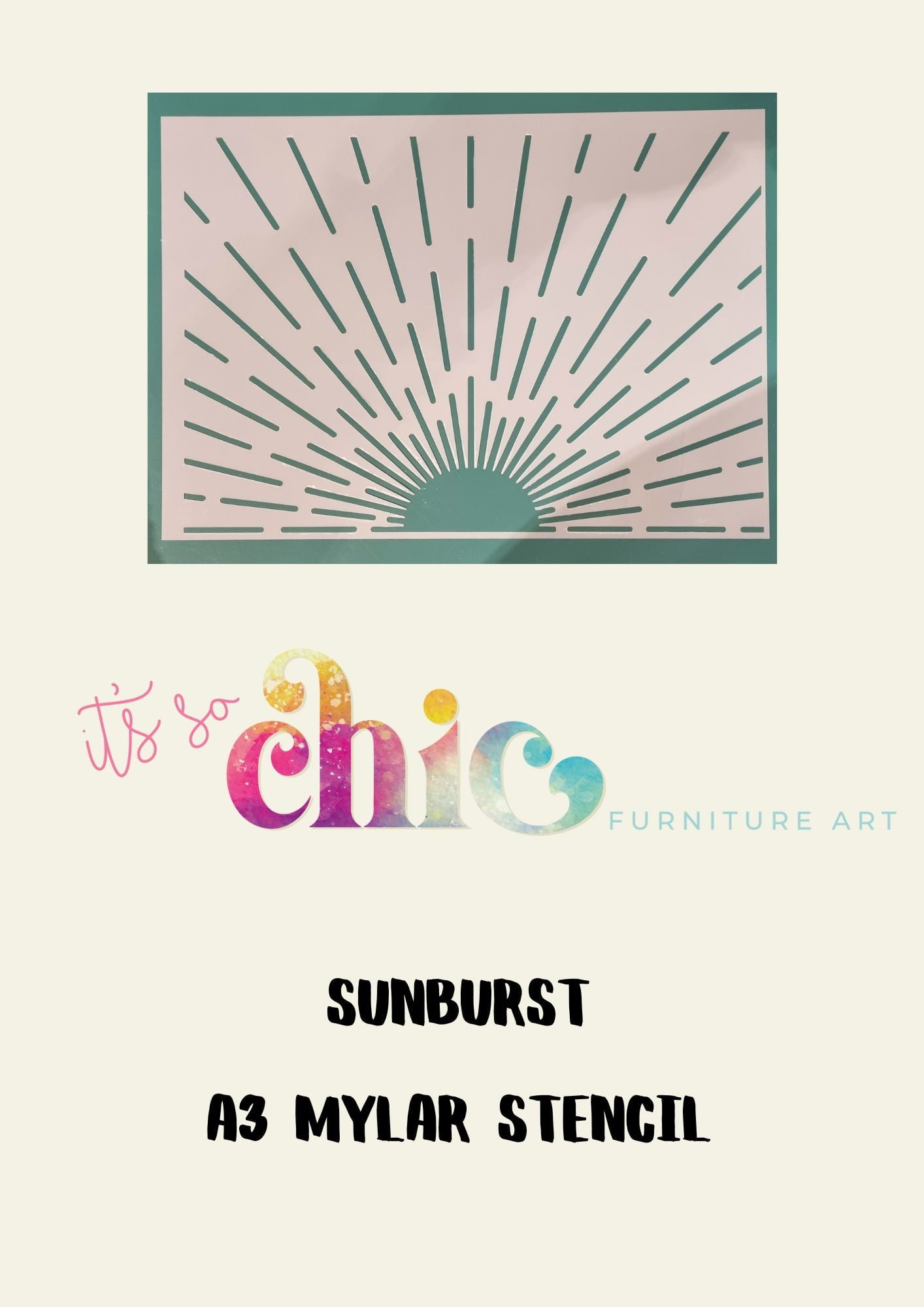 Mylar Stencils | Sunburst | A3 | It’s So Chic Furniture Art