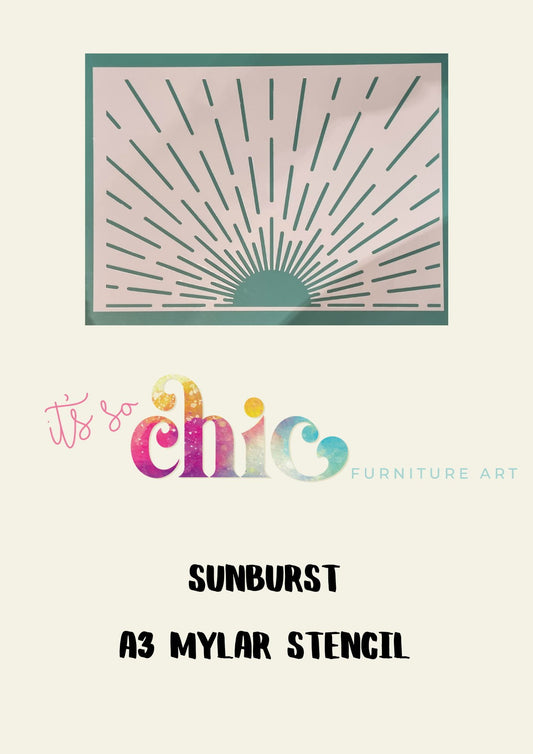 Mylar Stencils | Sunburst | A3 | It’s So Chic Furniture Art