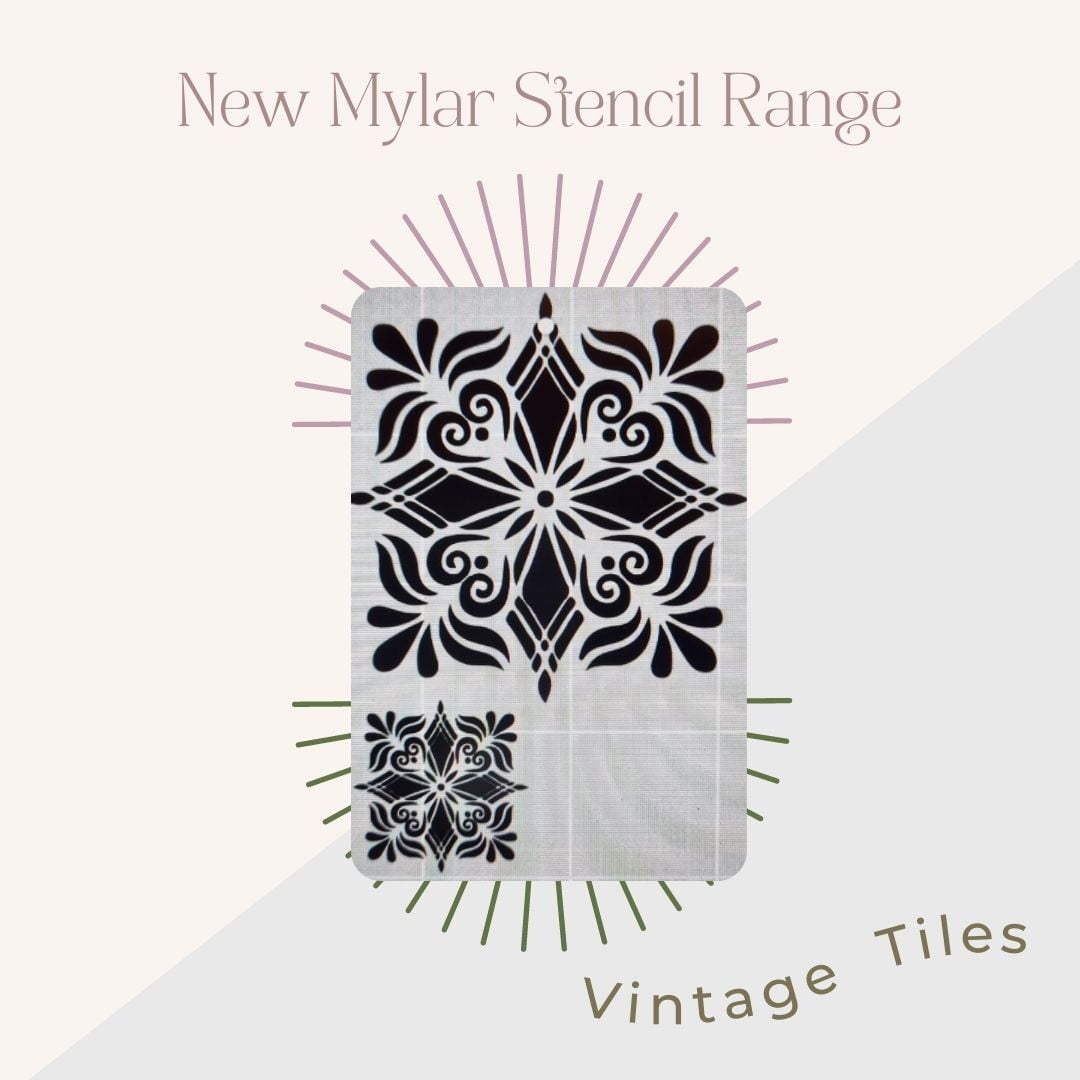 Mylar Stencils | Vintage Tiles | A3 | It’s So Chic Furniture Art